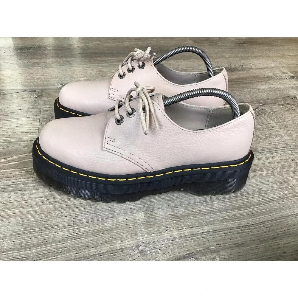 Dr. Martens 31167 Taupe Leather Oxford Lace-Up Shoes Men's US 9 Women's US 10
